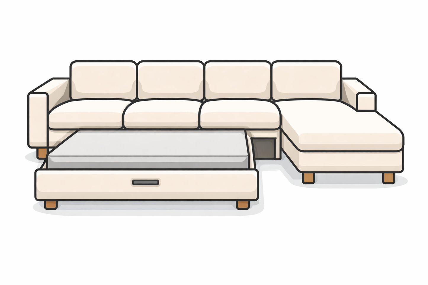 L-förmiges Sofa 5-Sitzer mit Schlaffunktion – Eckcouch Abholung in Zürich online buchen